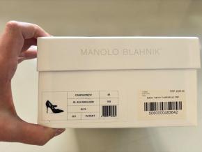Manolo Blahnik Black Patent Campari Mary Jane Heels 6