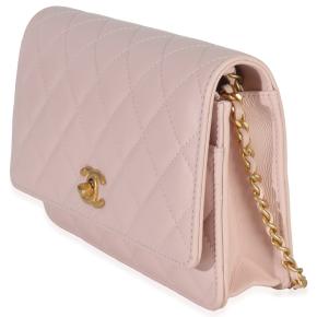 ChanelQuilted Lambskin CC Pearl Crush Wallet On Chain 4