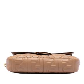 Fendi Beige Zucca Embossed Leather Baguette Satchel 3