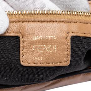 Fendi Beige Zucca Embossed Leather Baguette Satchel 5