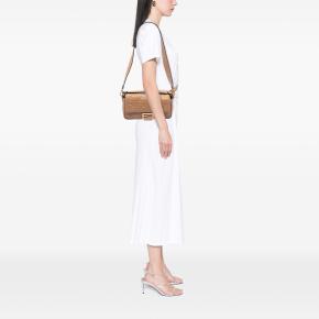 Fendi Beige Zucca Embossed Leather Baguette Satchel 7