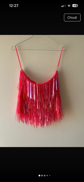 MaxMara Red Sequin Mini Skirt 2