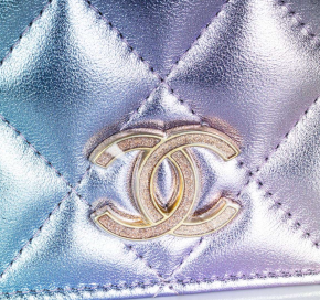 Chanel  Rainbow Lambskin Leather Strass Wallet 9