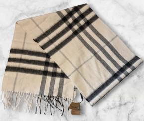 Burberry Cream Check Cashmere Scarf 6