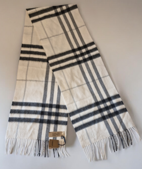 Burberry Cream Check Cashmere Scarf 5