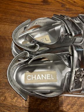 Chanel Silver Dad Sandals 11