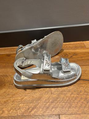 Chanel Silver Dad Sandals 6
