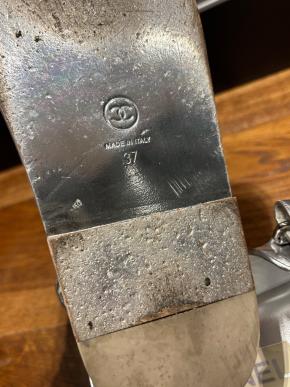 Chanel Silver Dad Sandals 4