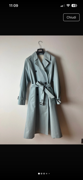 MaxMara Blue Canasta Cotton Trench Coat 8
