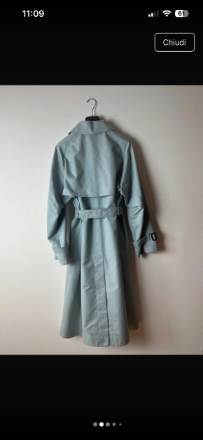 MaxMara Blue Canasta Cotton Trench Coat 9