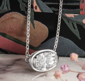 Bespoke Oval 3ct Diamond Pendant VS1 7