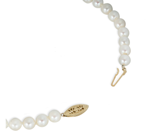 14k Yellow Gold Knotted Pearl Necklace 3