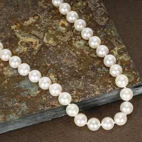 14k Yellow Gold Knotted Pearl Necklace 6
