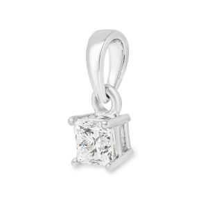 Bespoke Princess Cut Diamond Pendant 0.90 I/VS1 White Gold 5