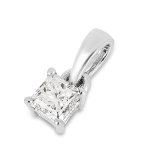 Bespoke Princess Cut Diamond Pendant 0.90 I/VS1 White Gold 3