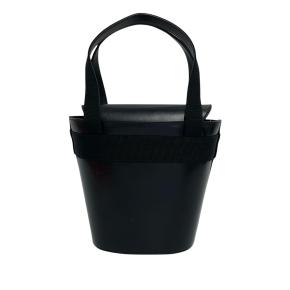 Ferragamo Black Leather Vara Bow Top Handle Bucket Bag 2