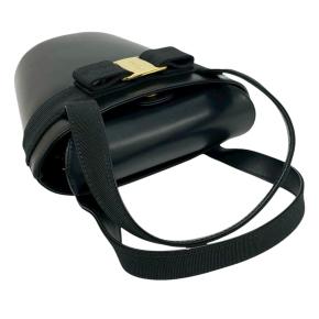 Ferragamo Black Leather Vara Bow Top Handle Bucket Bag 7