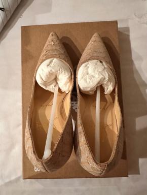 Louboutin Beige Python Print Pumps 2