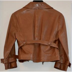 Celine Tan Leather Cropped Jacket 2