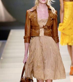 Celine Tan Leather Cropped Jacket 3