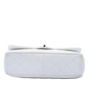 Chanel White Jumbo Classic Caviar Single Flap 3