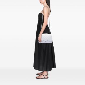 Chanel White Jumbo Classic Caviar Single Flap 6
