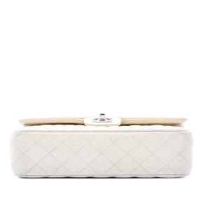Chanel White Medium Classic Caviar Double Flap 3