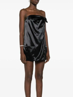 Louisa Ballou  Knot-Detailed Satin Minidress 2