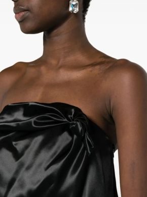 Louisa Ballou  Knot-Detailed Satin Minidress 5