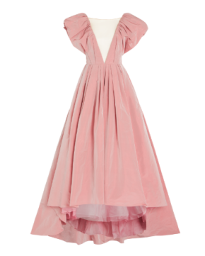 Marchesa V Neck Tafetta High Low Ballgown 3