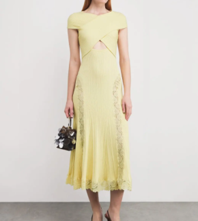 Self-Portrait Lace-Trim Off-The-Shoulder Midi Dress 2