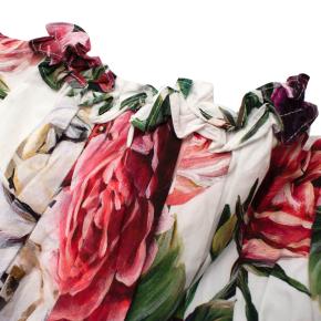 White Rose Print Cotton Dress & Bloomers 2