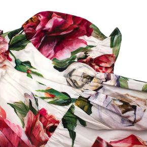 White Rose Print Cotton Dress & Bloomers 6