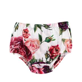 White Rose Print Cotton Dress & Bloomers 9