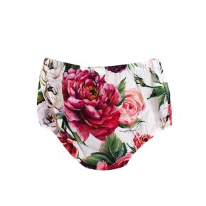 White Rose Print Cotton Dress & Bloomers 7