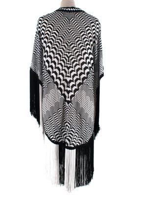 Black & White Zig-Zag Knit Poncho 3