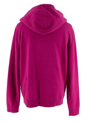 Raspberry Pink Cotton Jersey Logo Hoodie 3