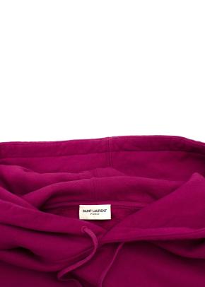 Raspberry Pink Cotton Jersey Logo Hoodie 8