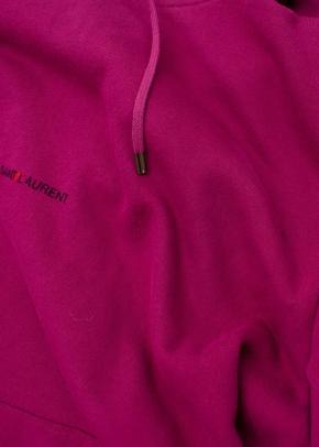 Raspberry Pink Cotton Jersey Logo Hoodie 4