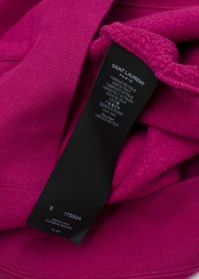 Raspberry Pink Cotton Jersey Logo Hoodie 6