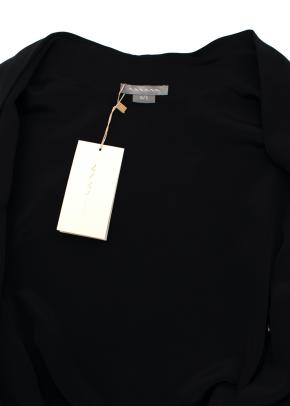 Black Embroidered Silk-Satin Kimono Jacket & Trousers 17