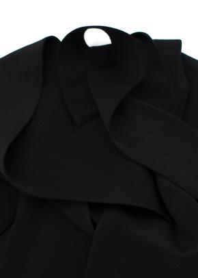 Black Embroidered Silk-Satin Kimono Jacket & Trousers 19