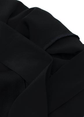 Black Embroidered Silk-Satin Kimono Jacket & Trousers 16