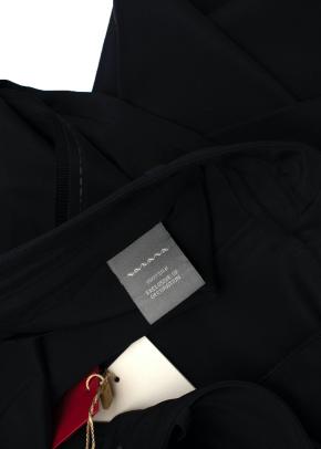 Black Embroidered Silk-Satin Kimono Jacket & Trousers 9