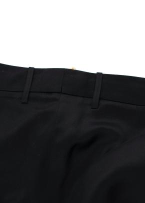 Black Embroidered Silk-Satin Kimono Jacket & Trousers 11