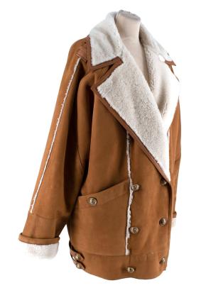 Oversize Shearling and Suede Coat 2