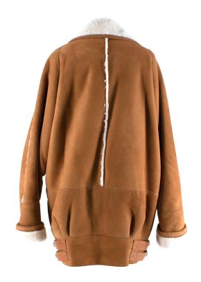 Oversize Shearling and Suede Coat 3