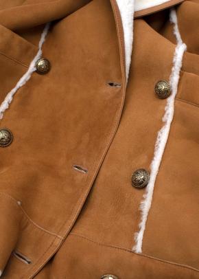 Oversize Shearling and Suede Coat 4