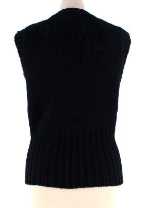 Black Wool Knitted Vest 3