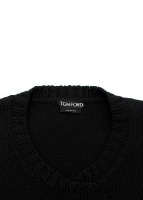 Black Wool Knitted Vest 4